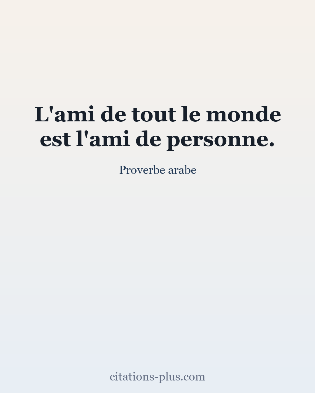 Carte Premium clair — Proverbe arabe