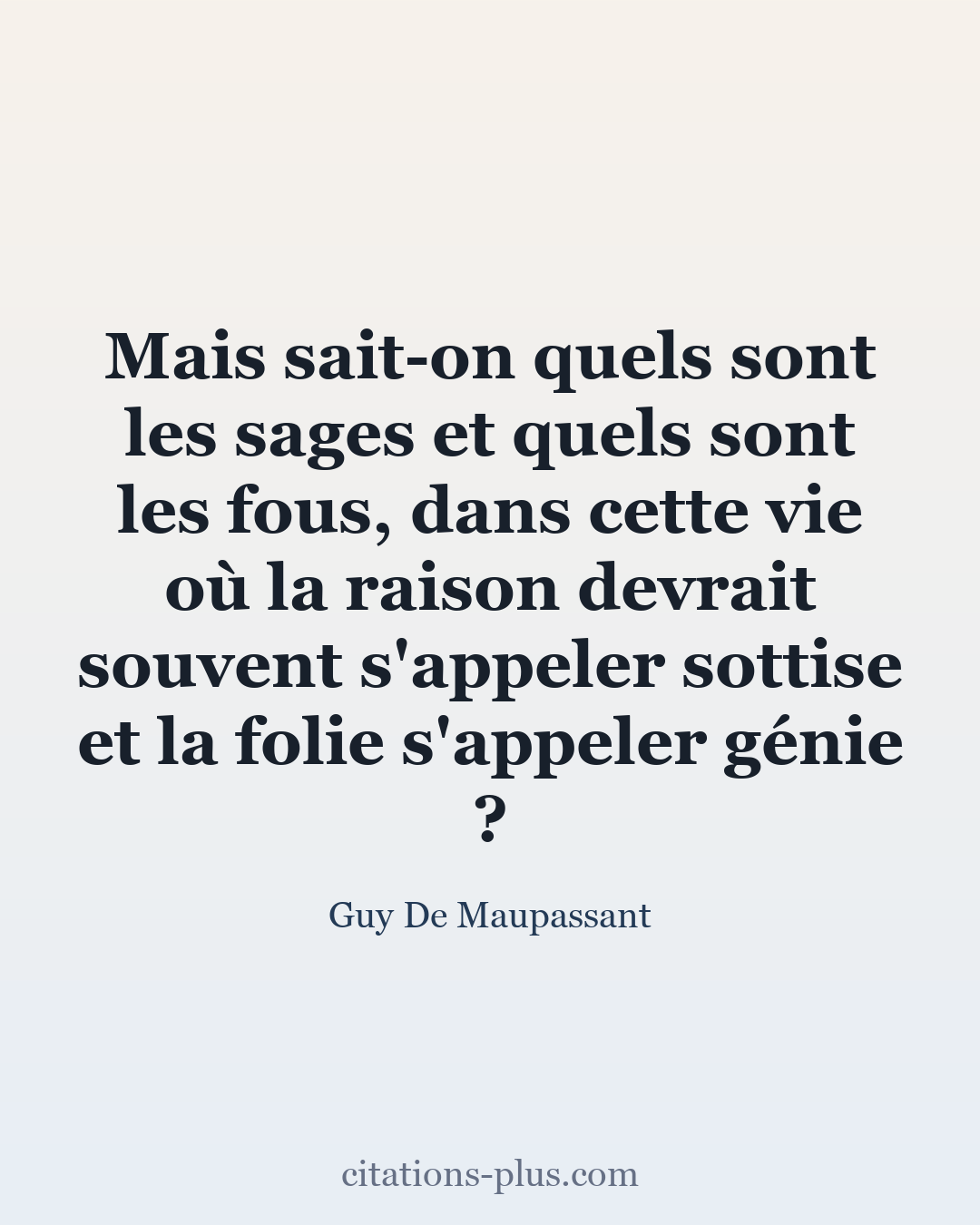 Carte Premium clair — Guy De Maupassant