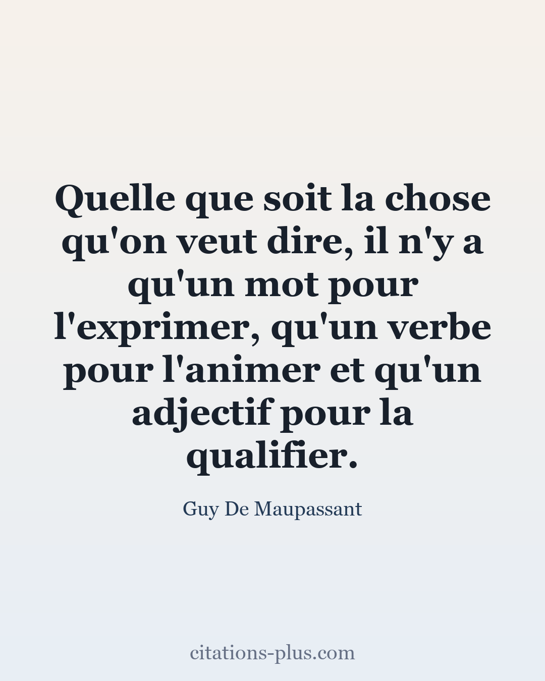 Carte Premium clair — Guy De Maupassant