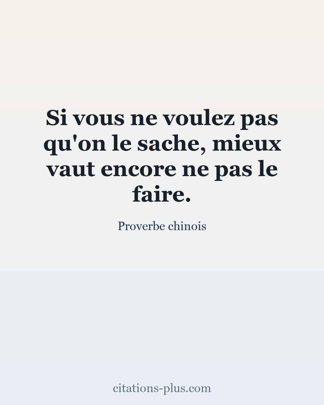 Carte Premium clair — Proverbe chinois