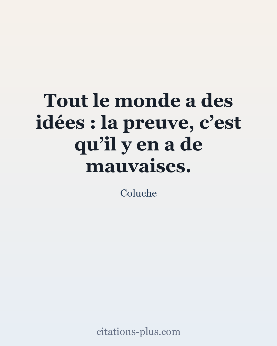 Carte Premium clair — Coluche