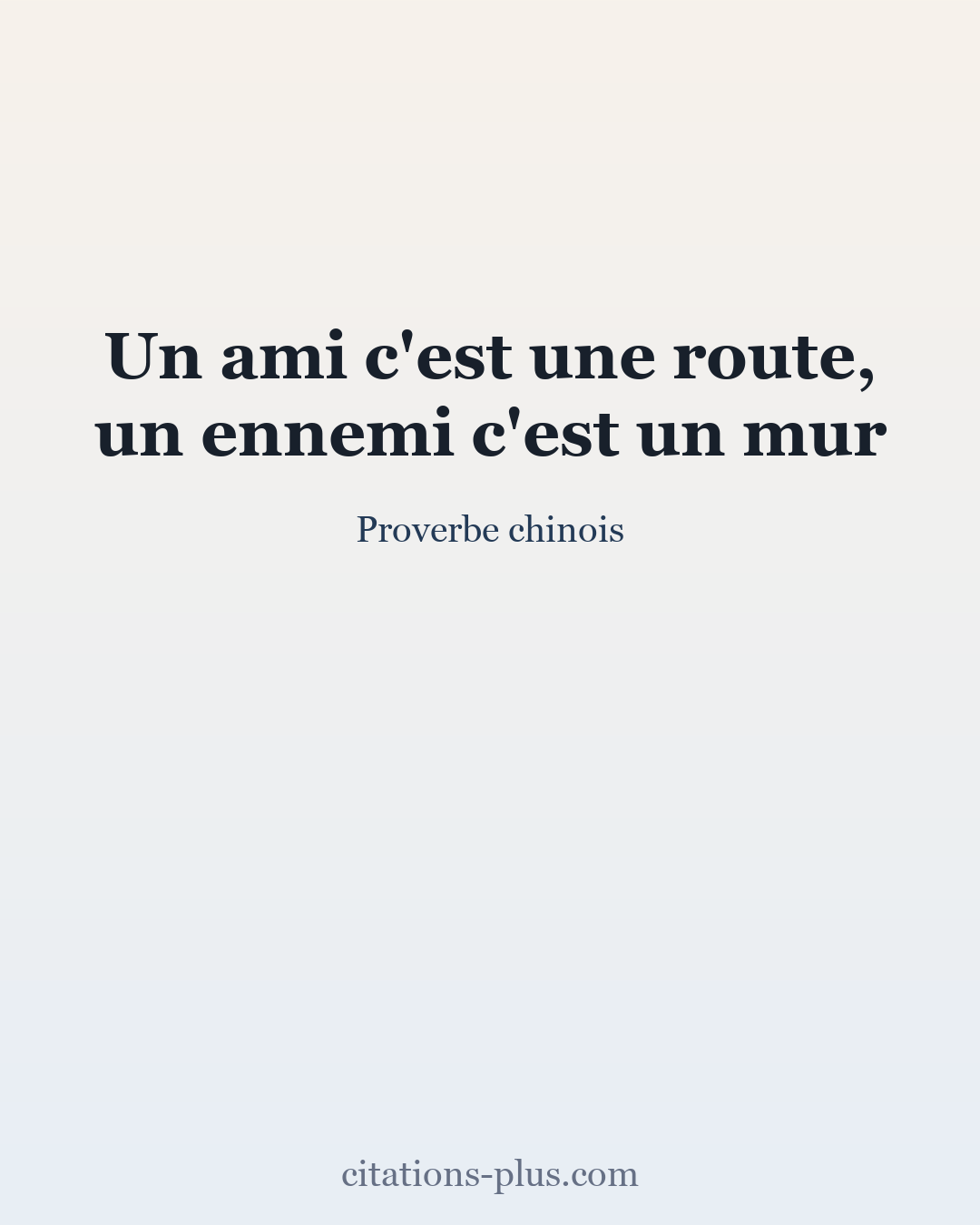 Carte Premium clair — Proverbe chinois