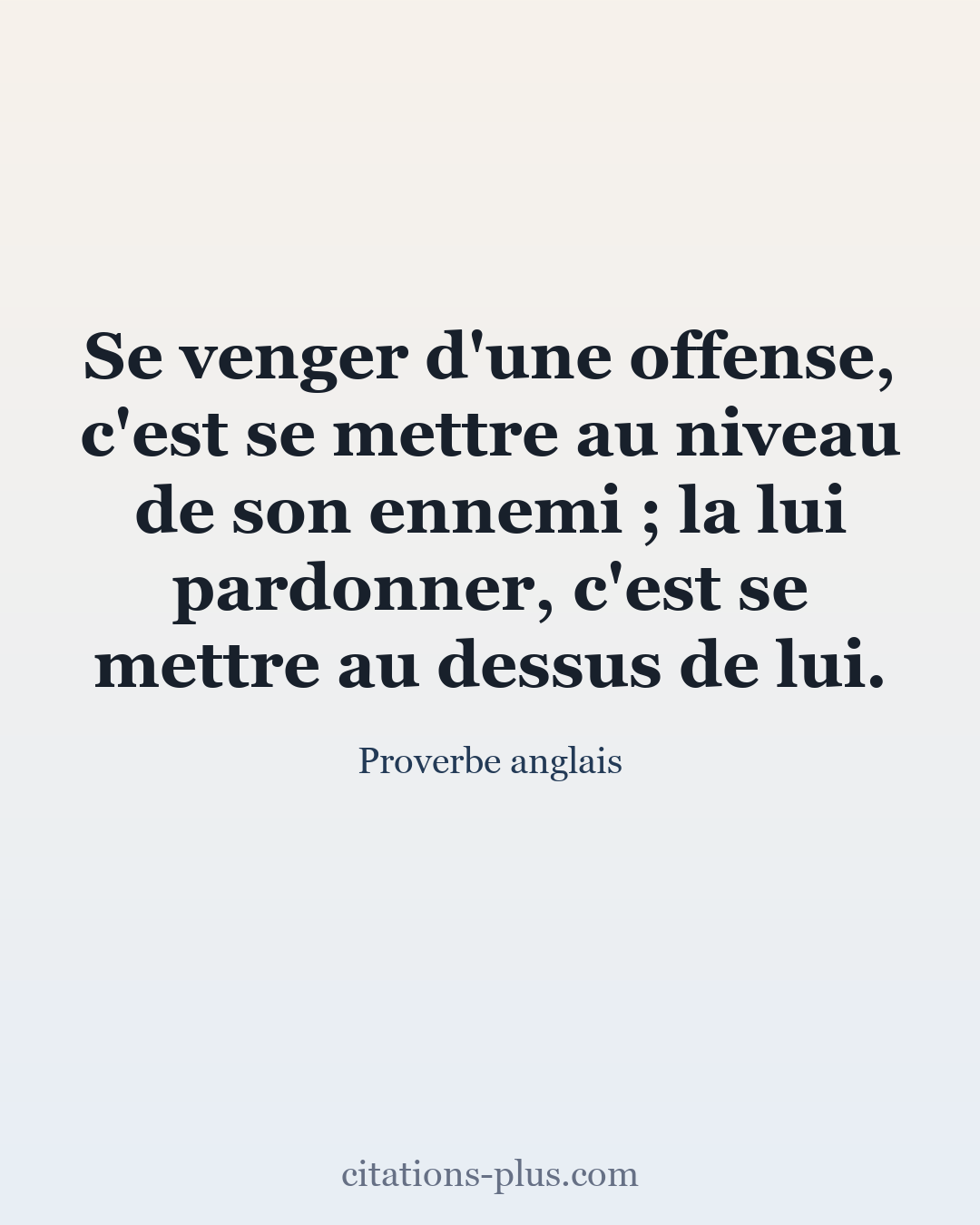 Carte Premium clair — Proverbe anglais