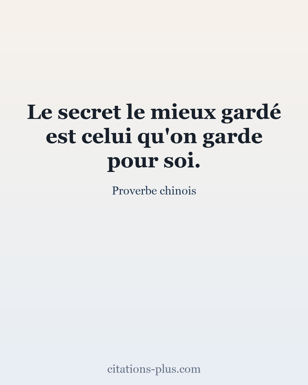 Carte Premium clair — Proverbe chinois