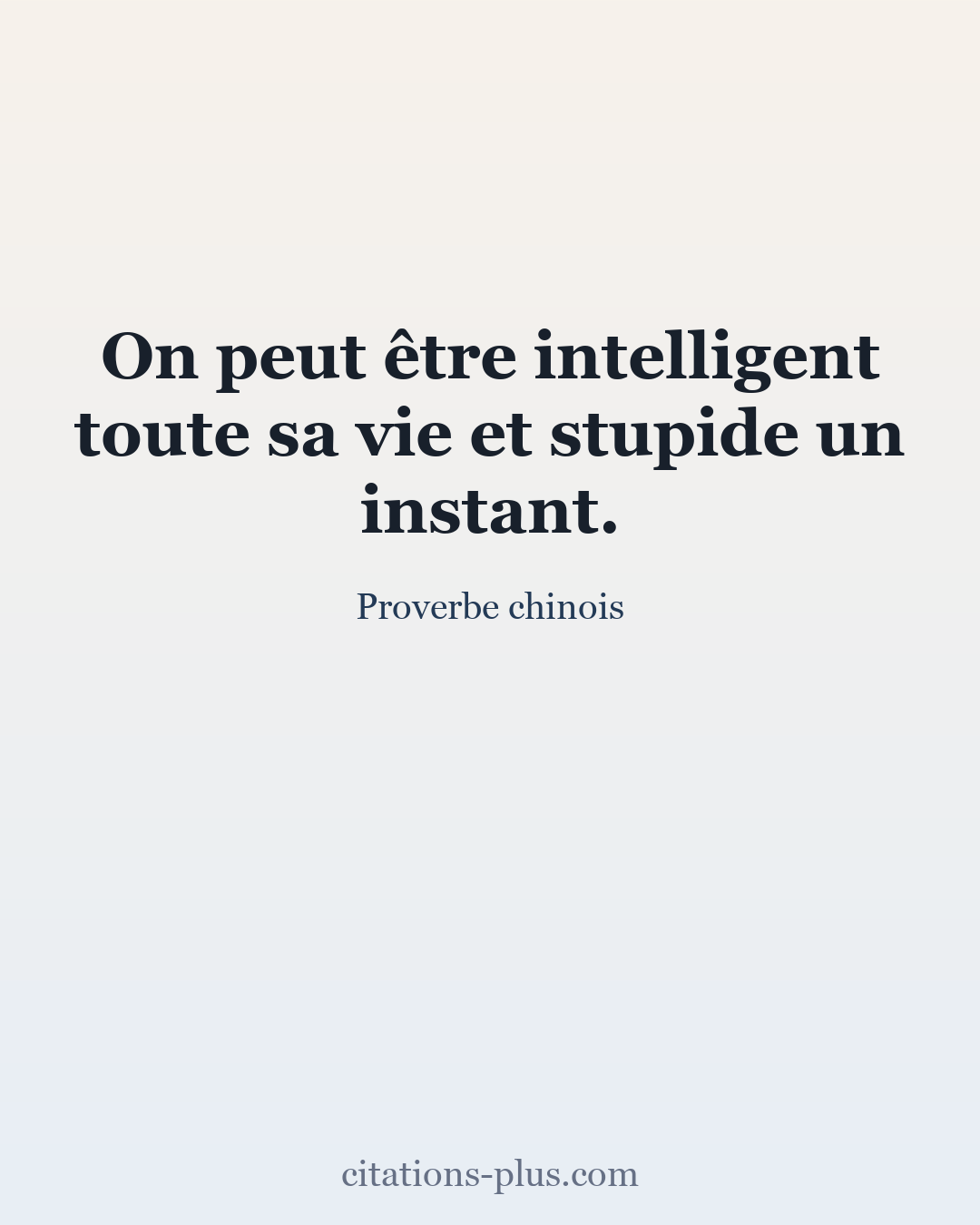 Carte Premium clair — Proverbe chinois