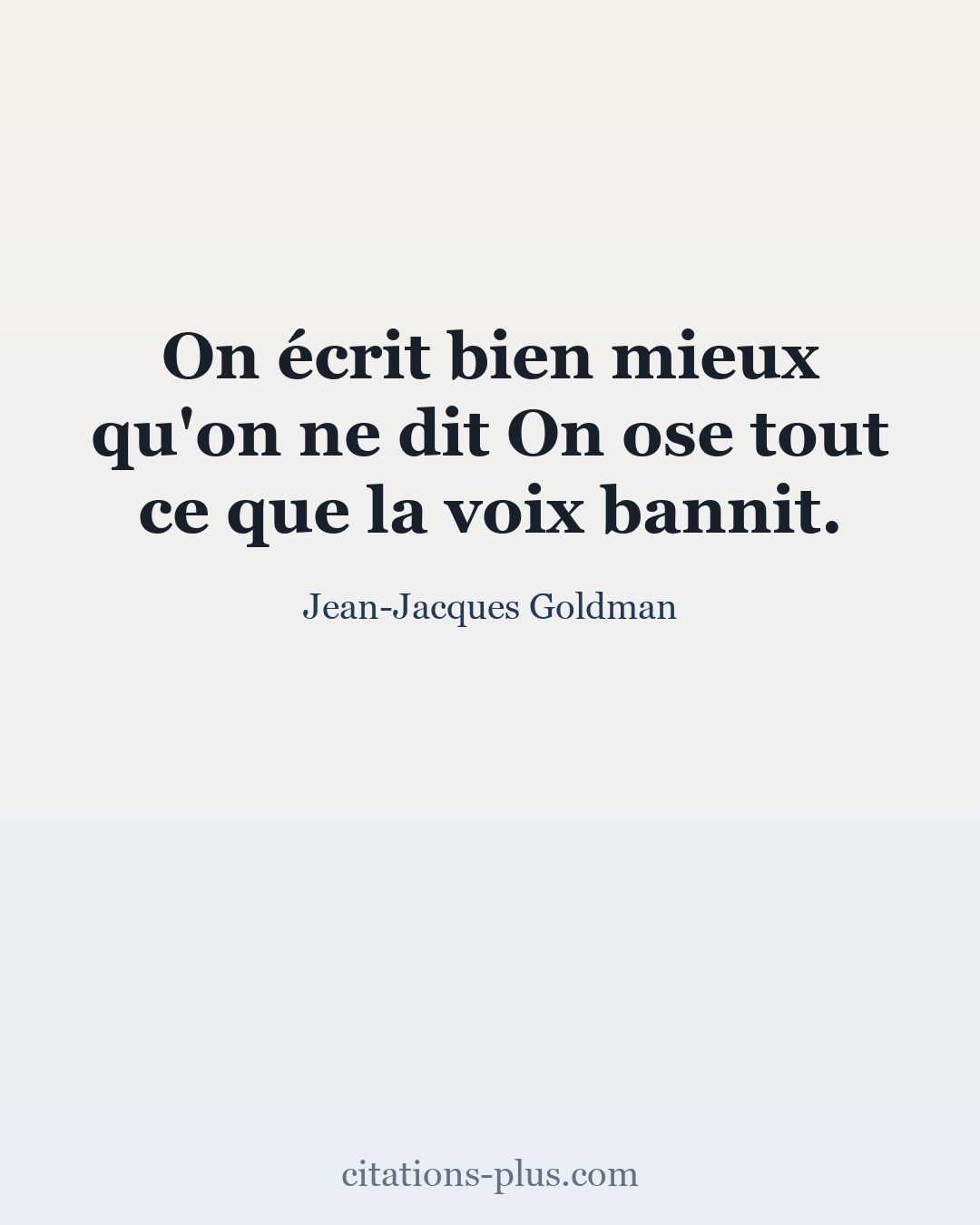 Carte Premium clair — Jean-Jacques Goldman