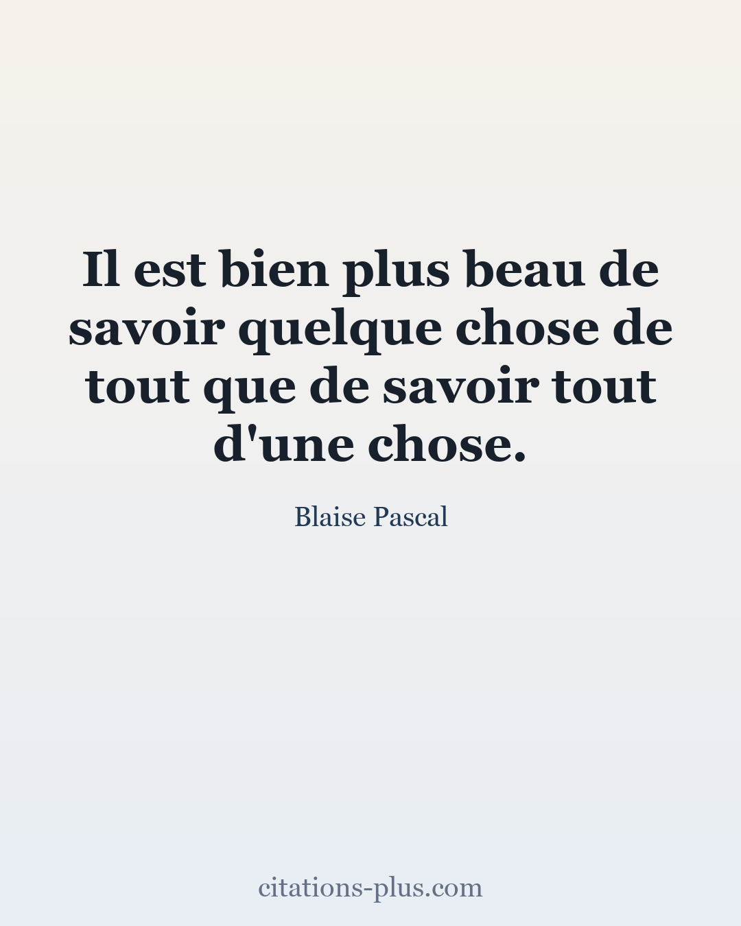 Carte Premium clair — Blaise Pascal