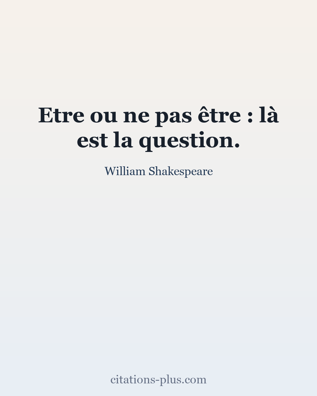 Carte Premium clair — William Shakespeare