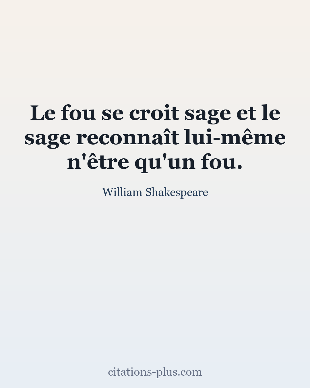 Carte Premium clair — William Shakespeare