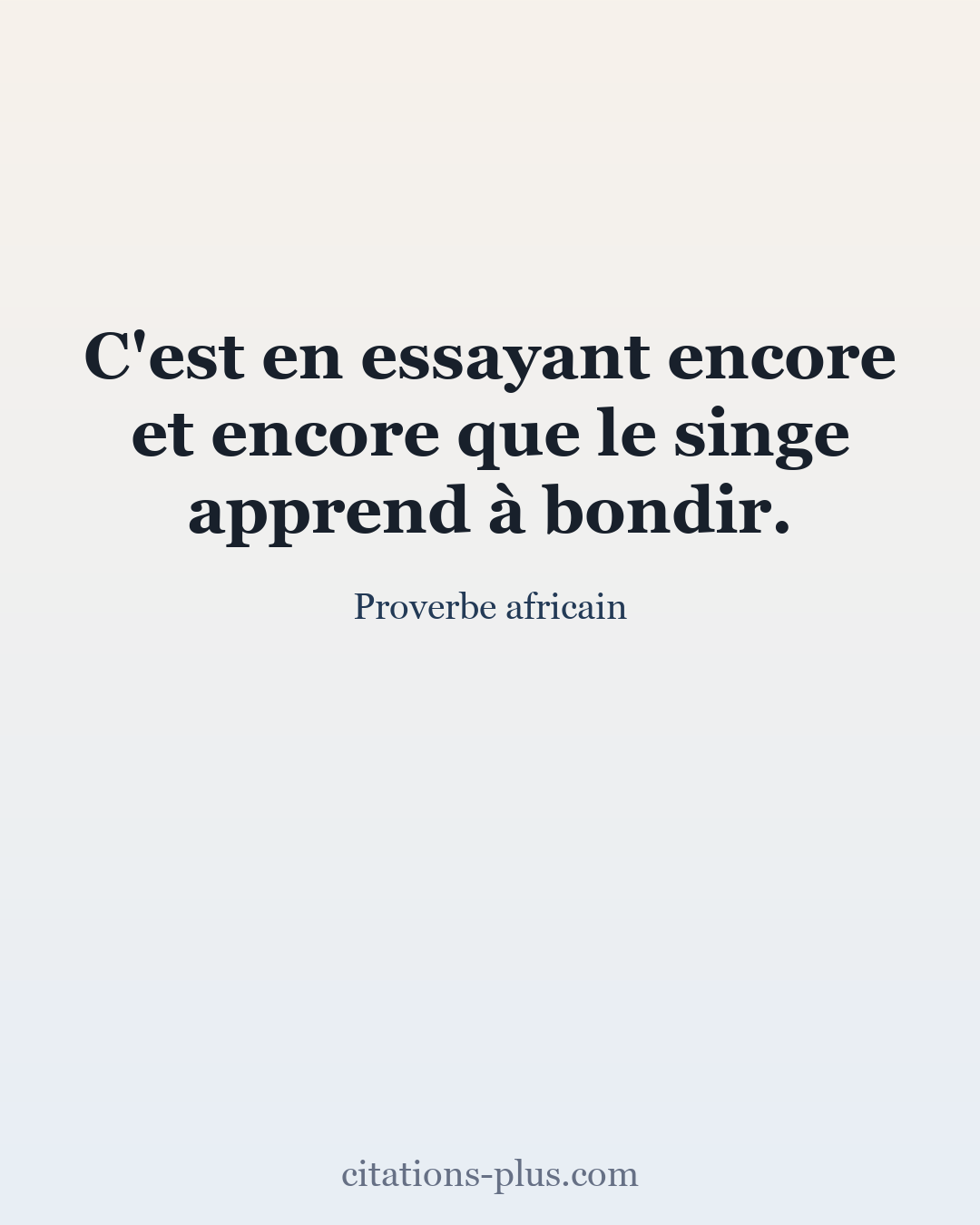 Carte Premium clair — Proverbe africain