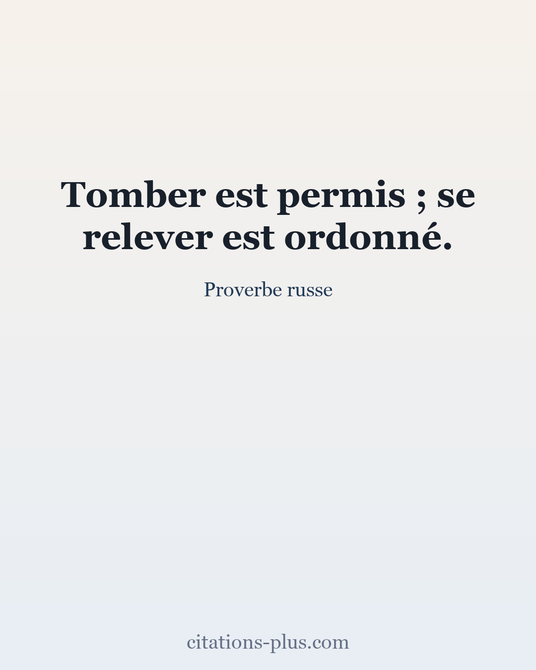 Carte Premium clair — Proverbe russe