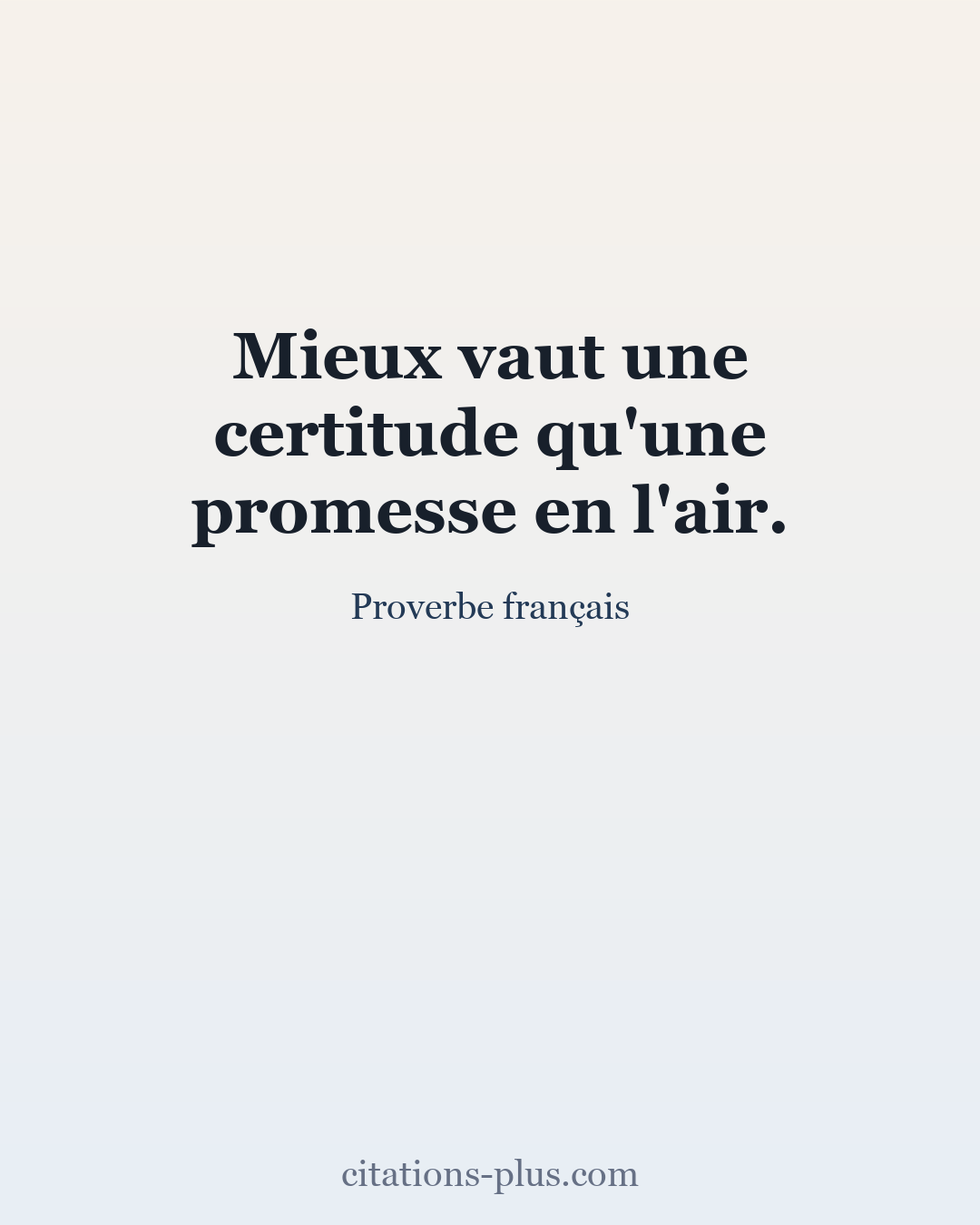 Carte Premium clair — Proverbe français