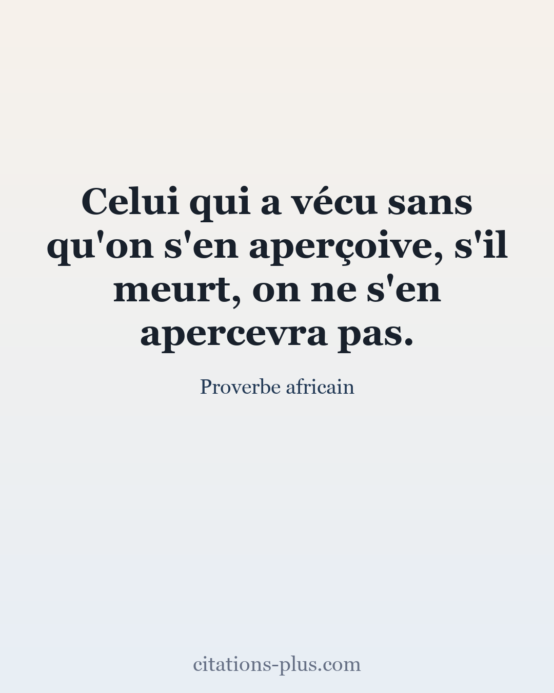 Carte Premium clair — Proverbe africain