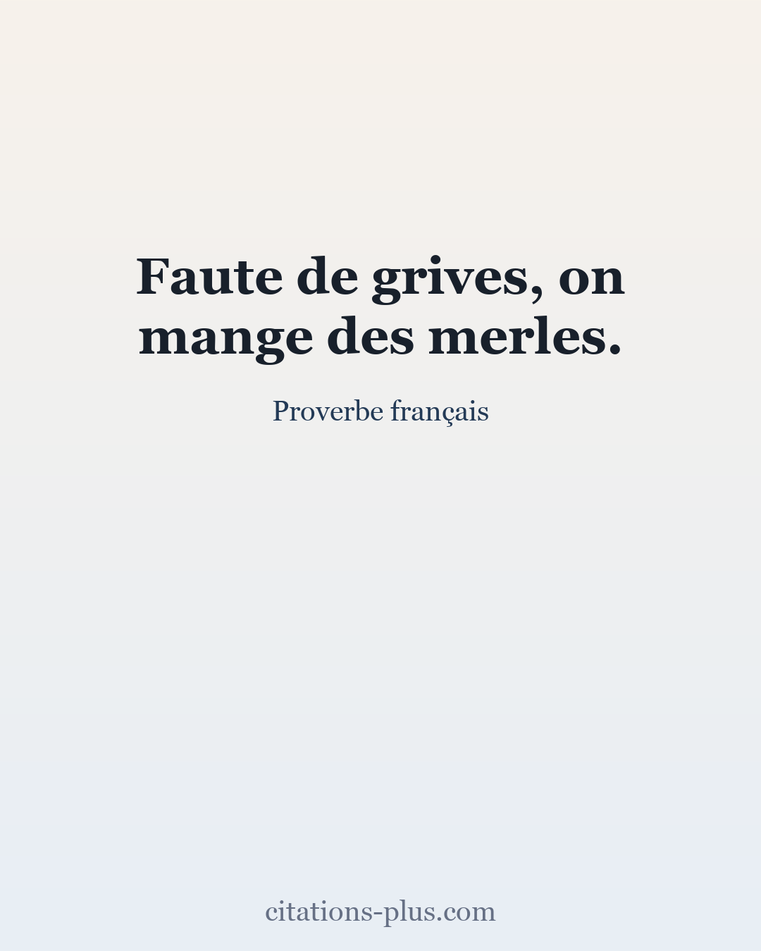 Carte Premium clair — Proverbe français