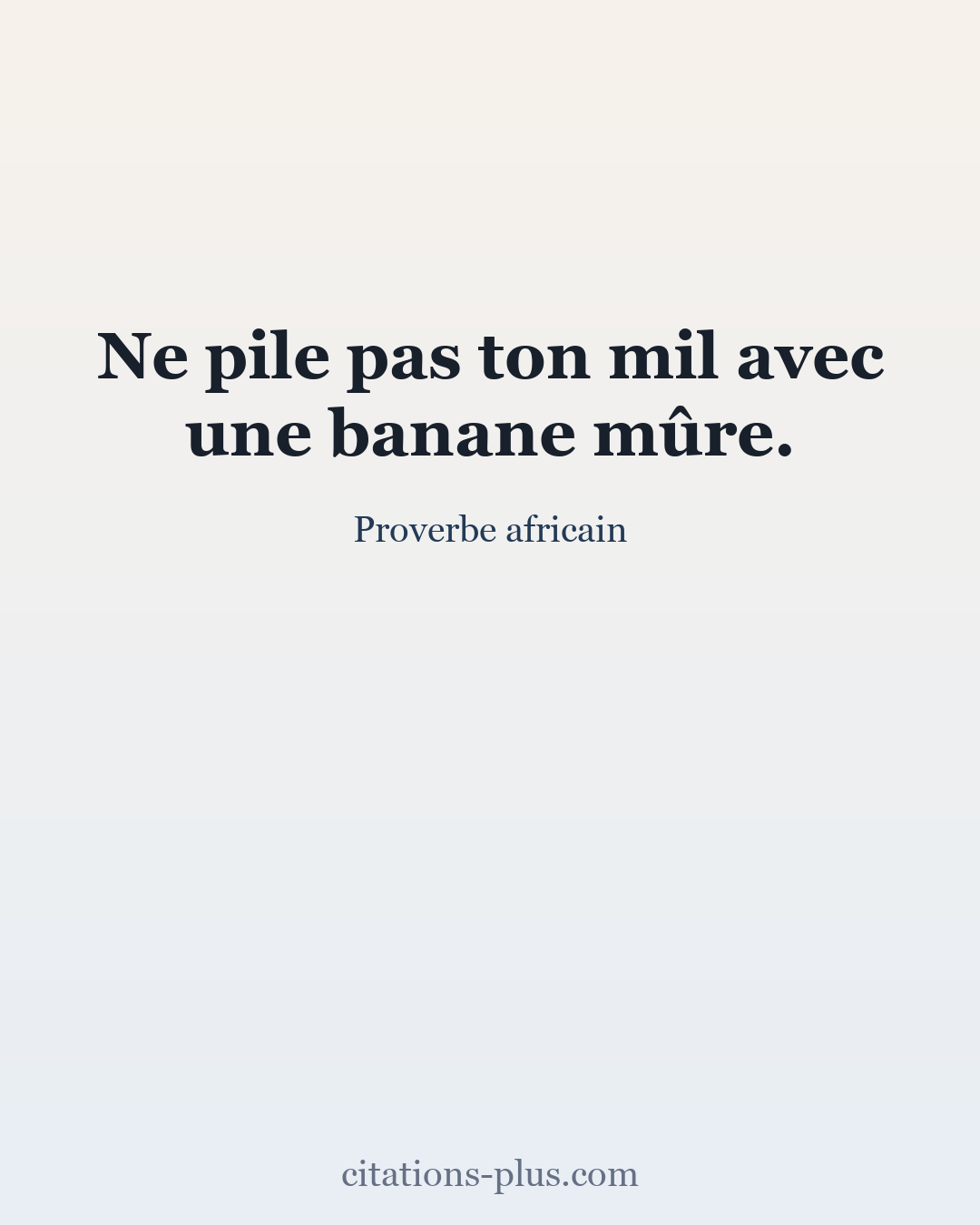 Carte Premium clair — Proverbe africain