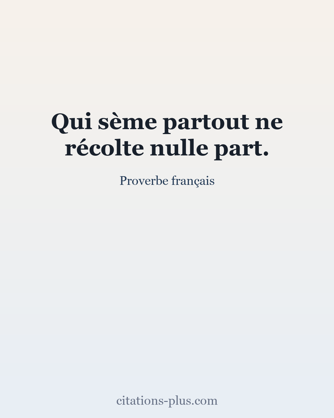 Carte Premium clair — Proverbe français