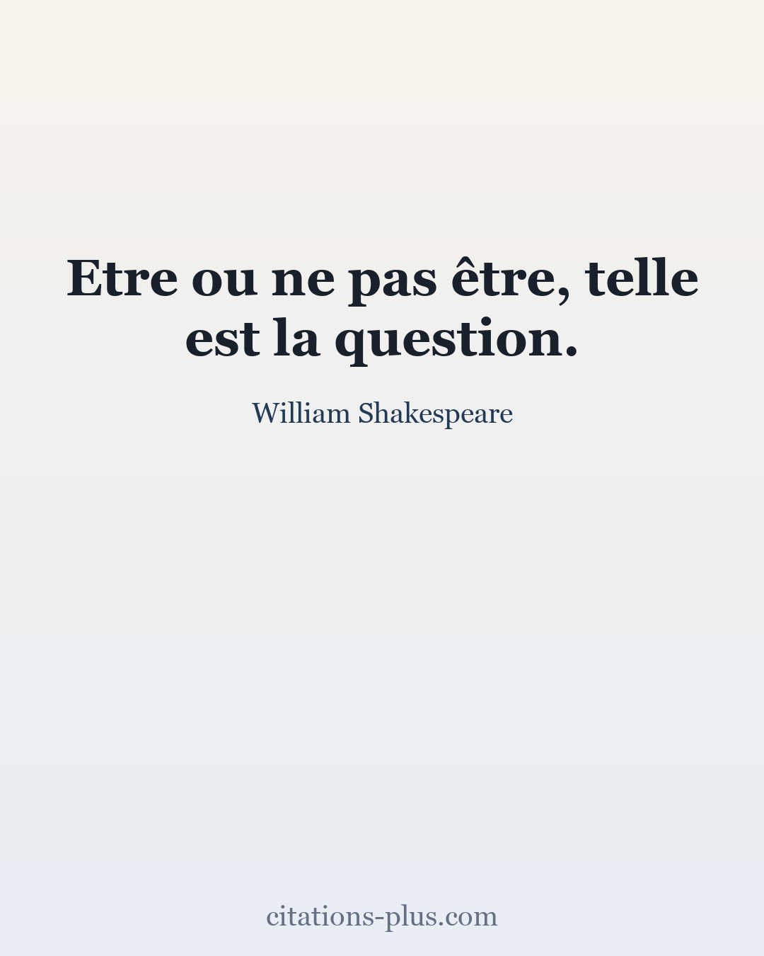 Carte Premium clair — William Shakespeare
