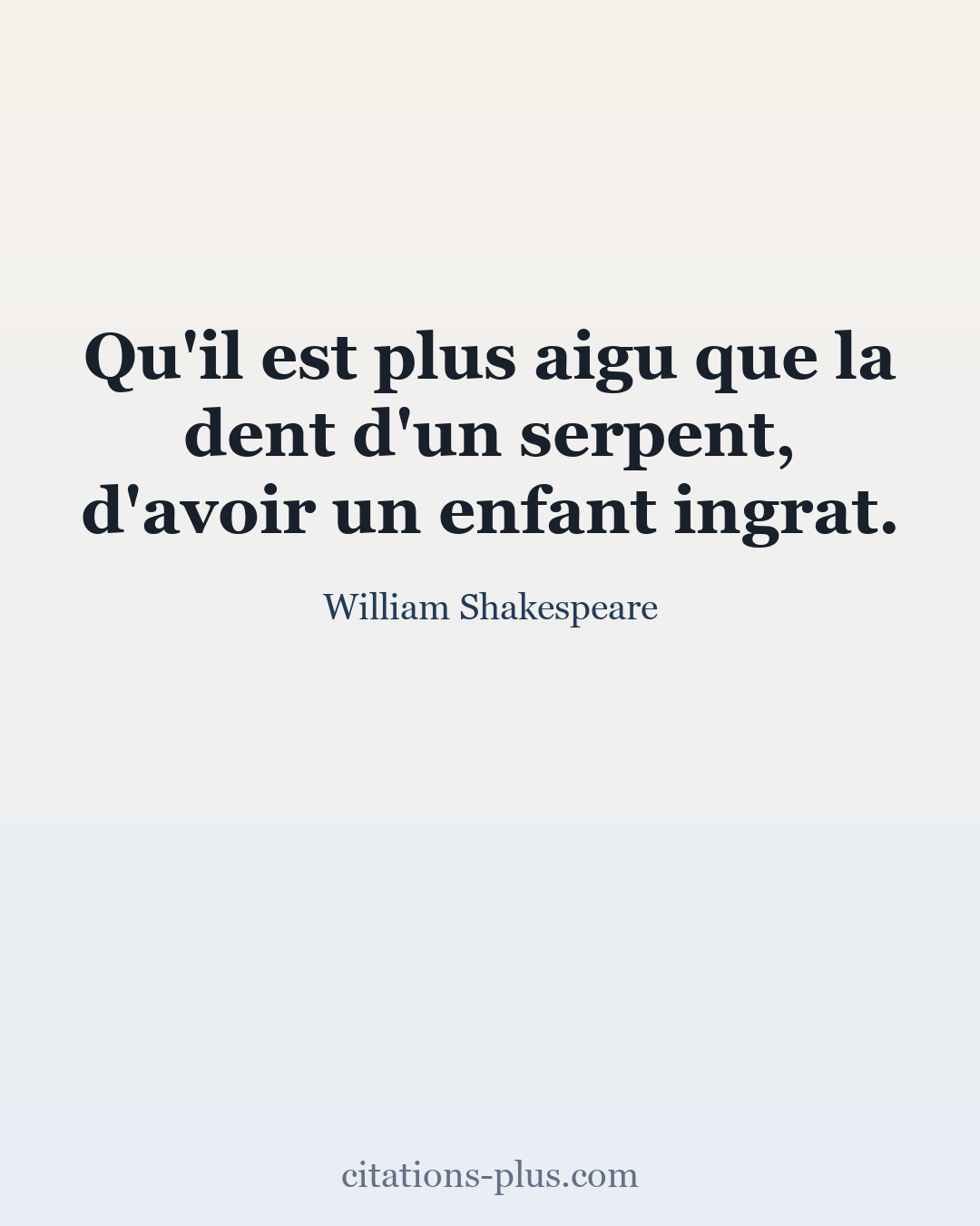 Carte Premium clair — William Shakespeare