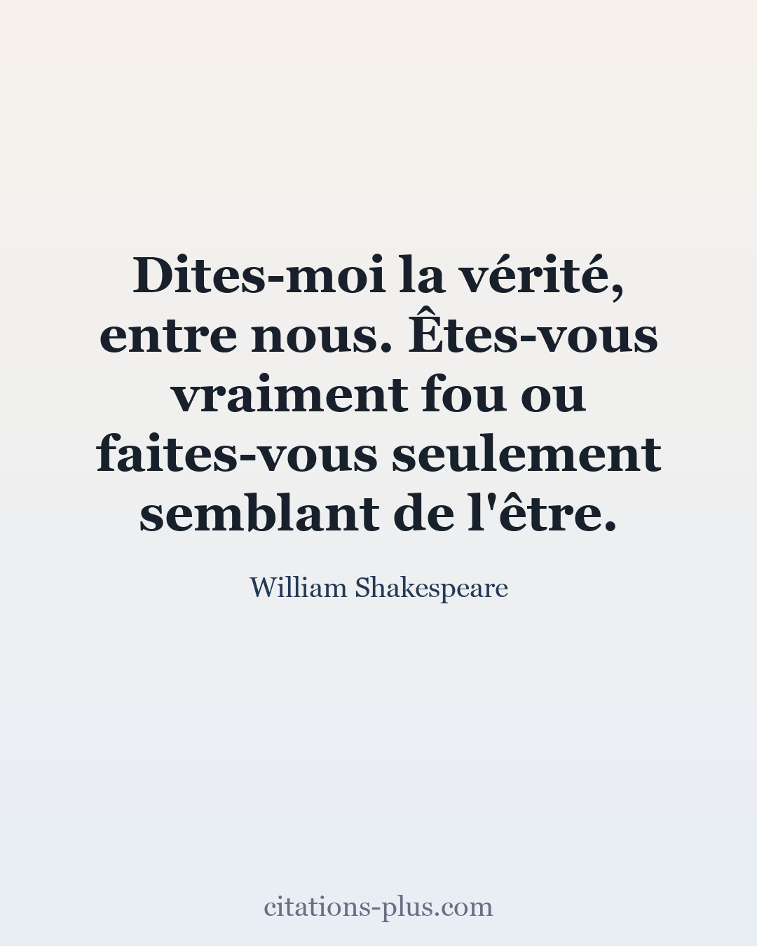 Carte Premium clair — William Shakespeare