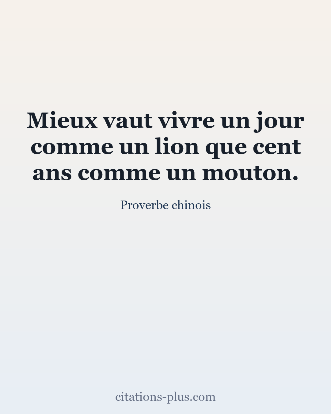 Carte Premium clair — Proverbe chinois