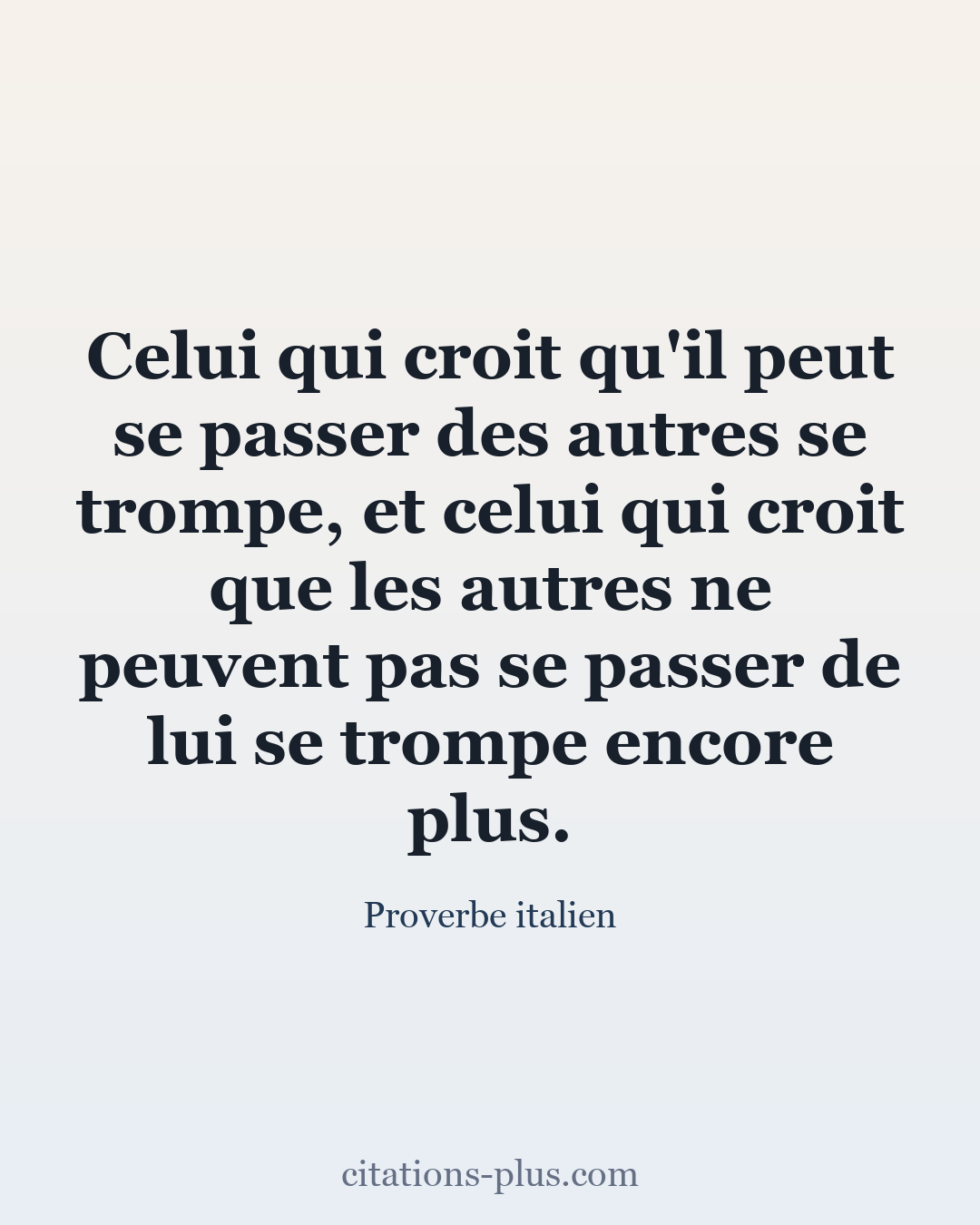 Carte Premium clair — Proverbe italien