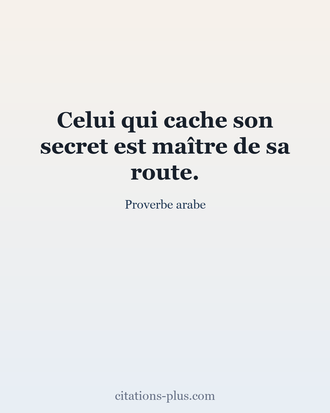 Carte Premium clair — Proverbe arabe