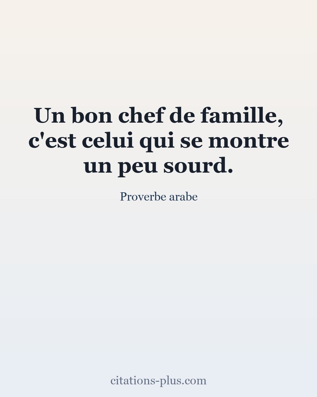 Carte Premium clair — Proverbe arabe