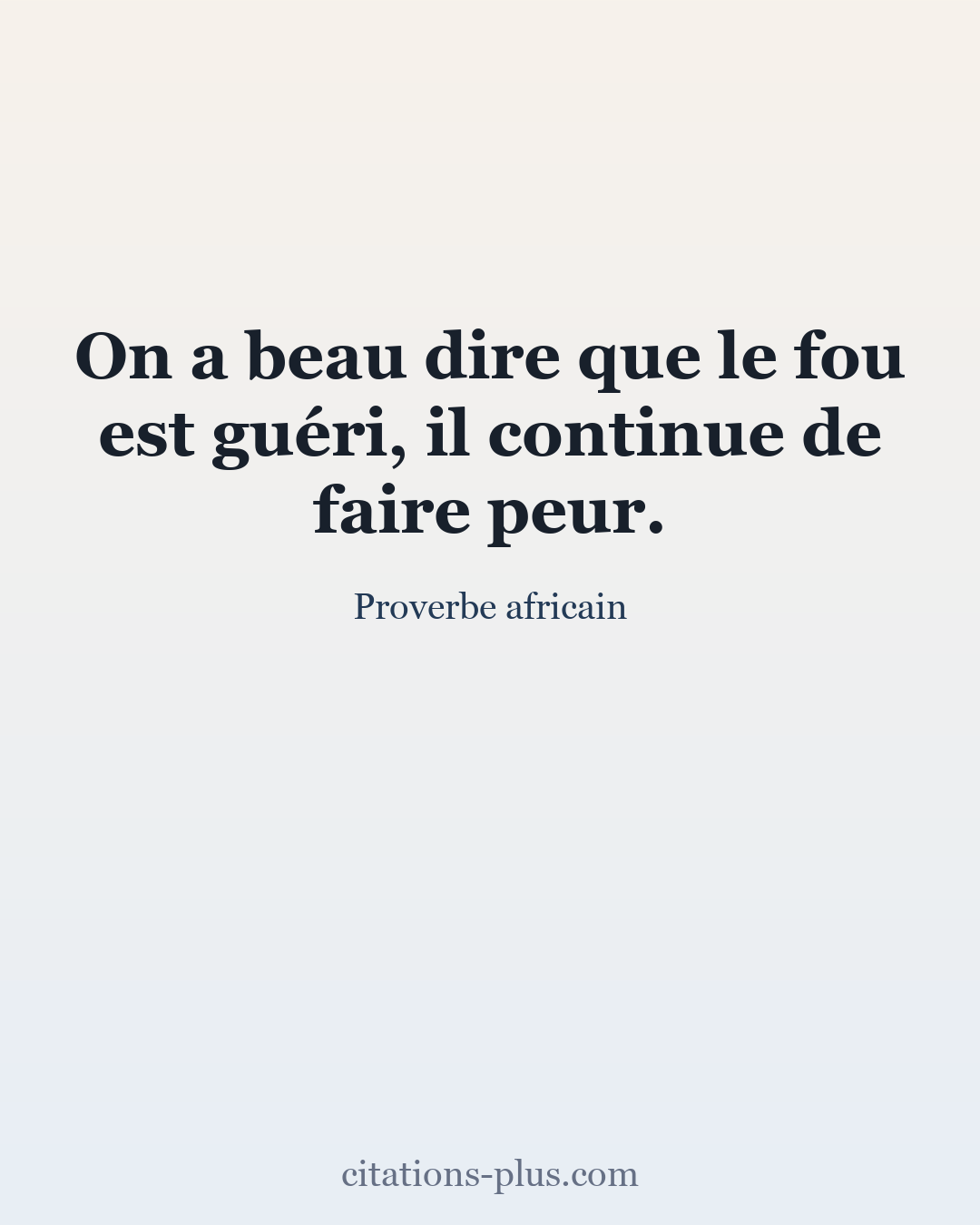 Carte Premium clair — Proverbe africain