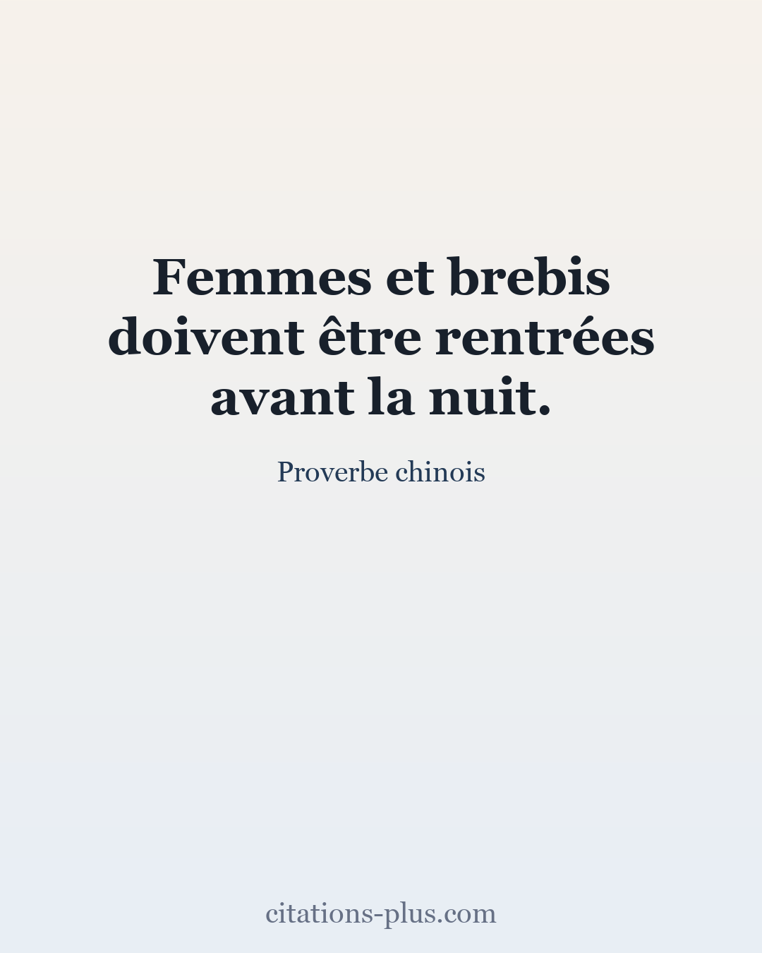 Carte Premium clair — Proverbe chinois