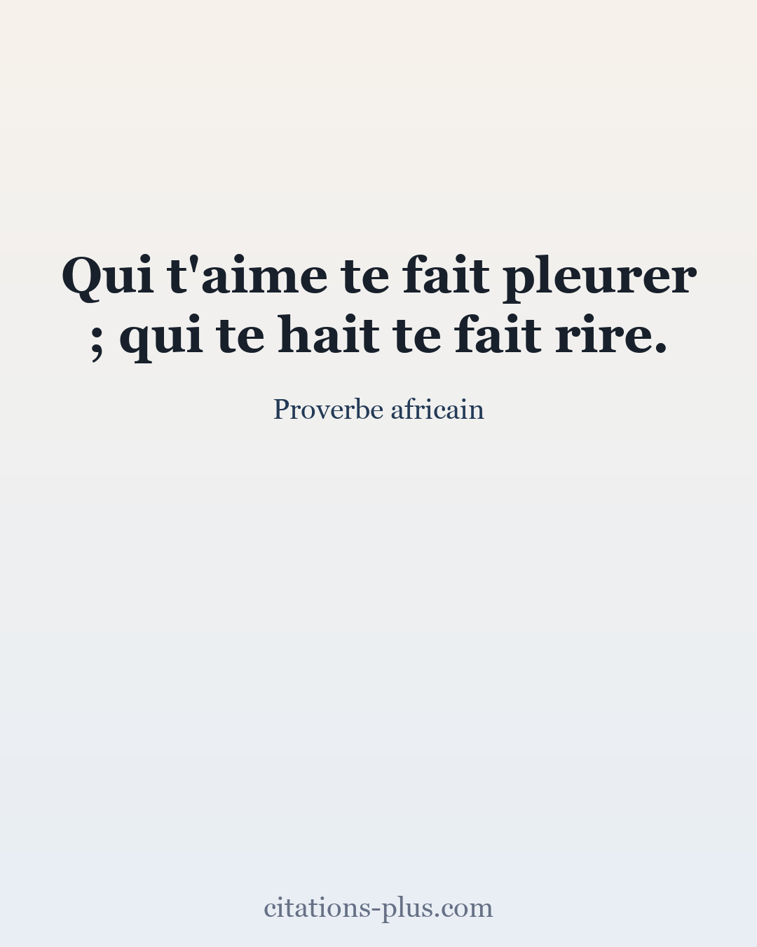 Carte Premium clair — Proverbe africain