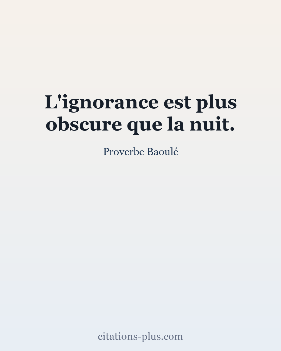 Carte Premium clair — Proverbe Baoulé