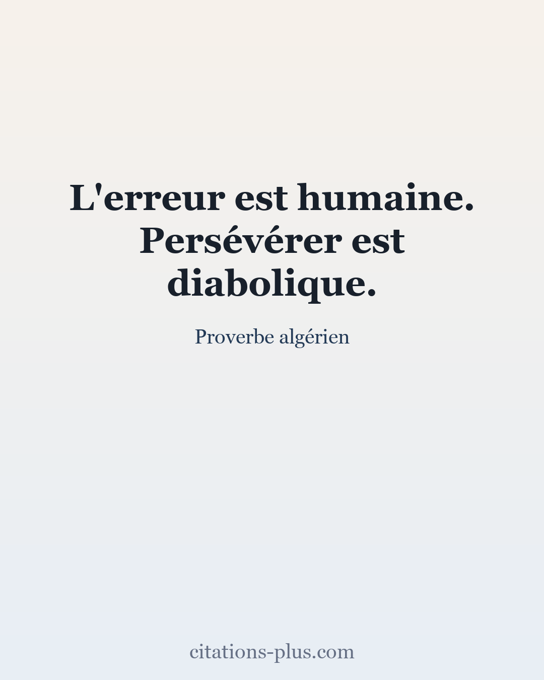 Carte Premium clair — Proverbe algérien