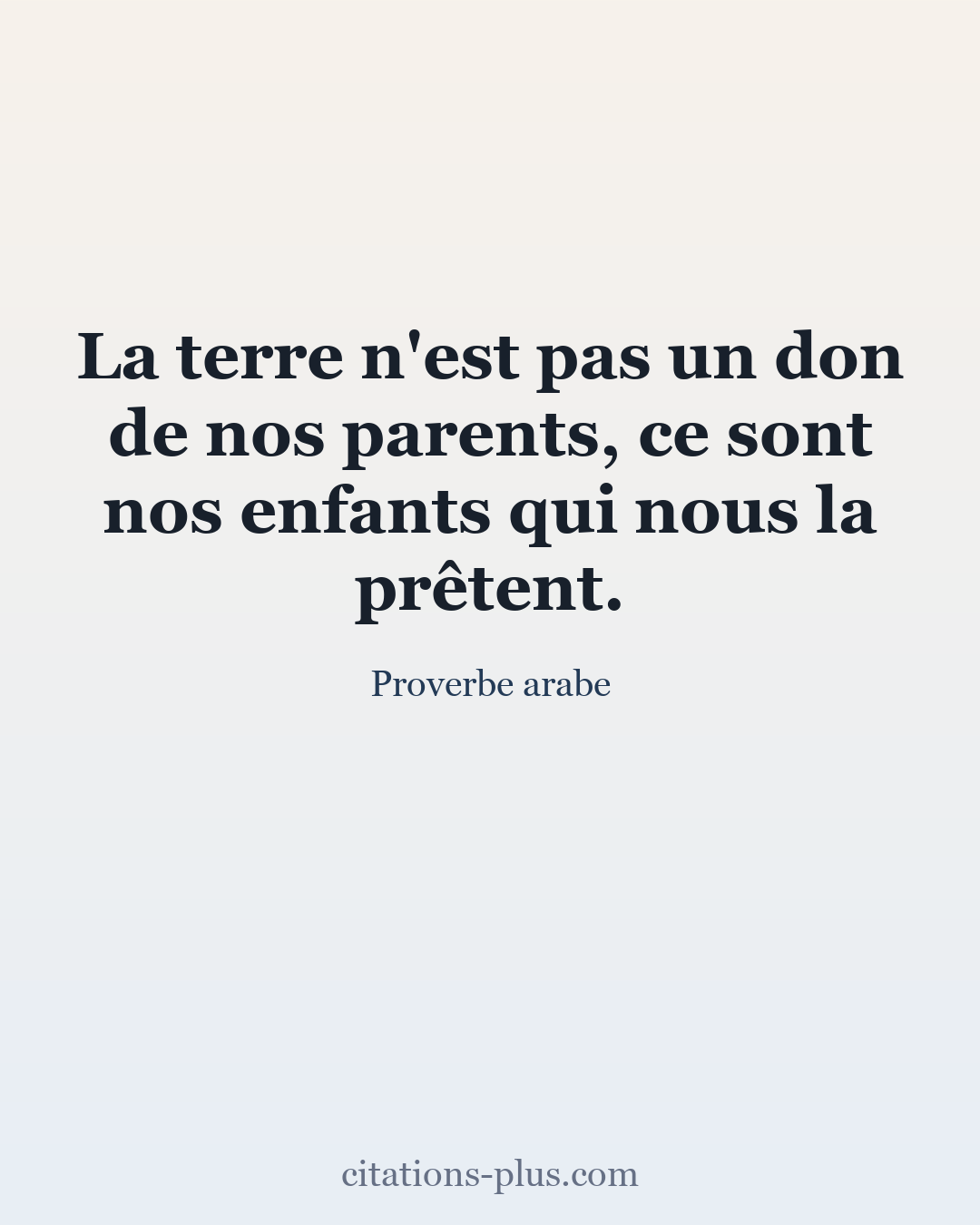 Carte Premium clair — Proverbe arabe