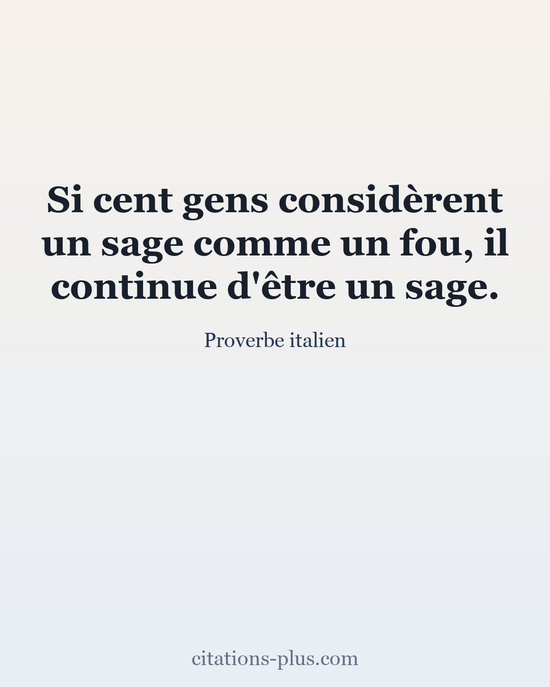 Carte Premium clair — Proverbe italien