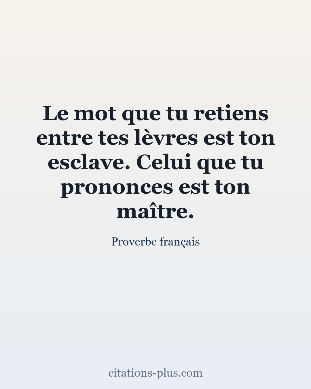 Carte Premium clair — Proverbe français