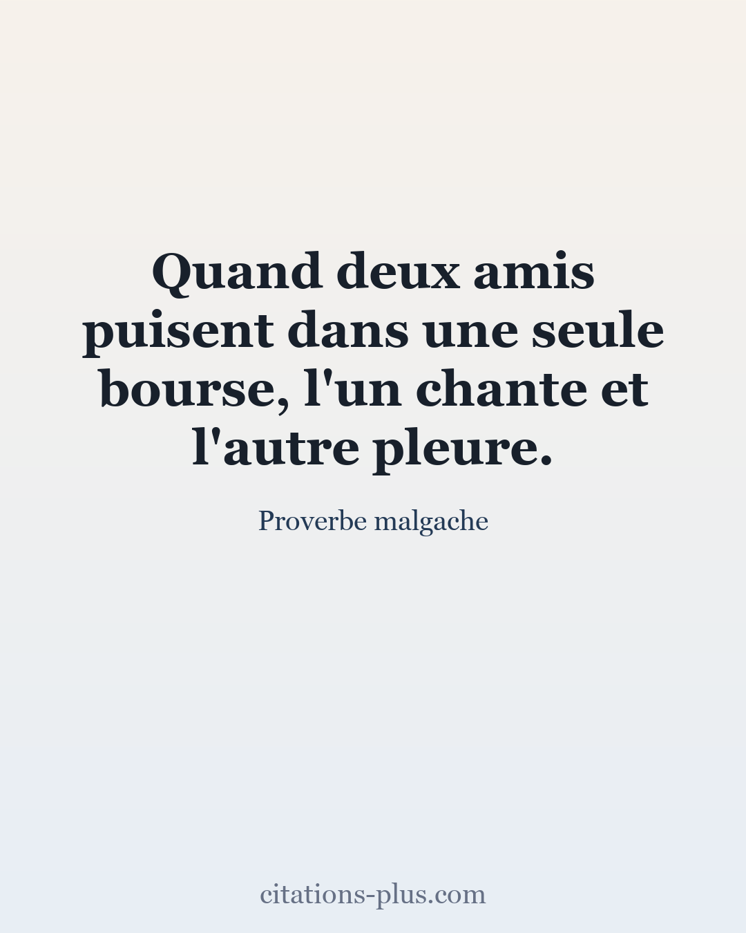Carte Premium clair — Proverbe malgache