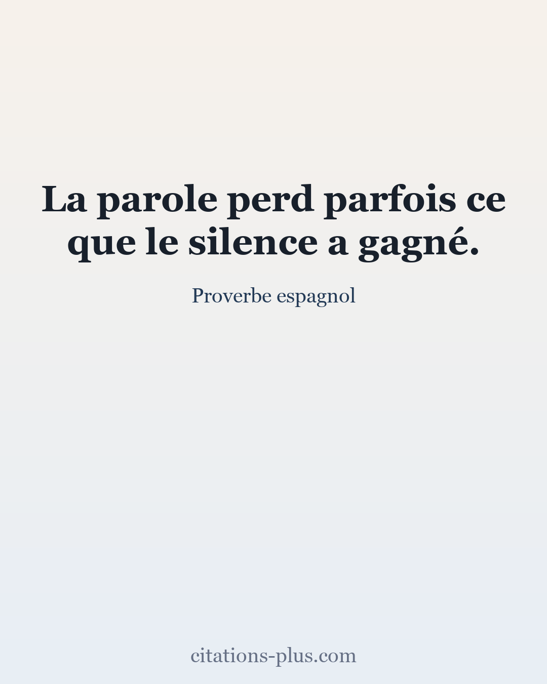Carte Premium clair — Proverbe espagnol