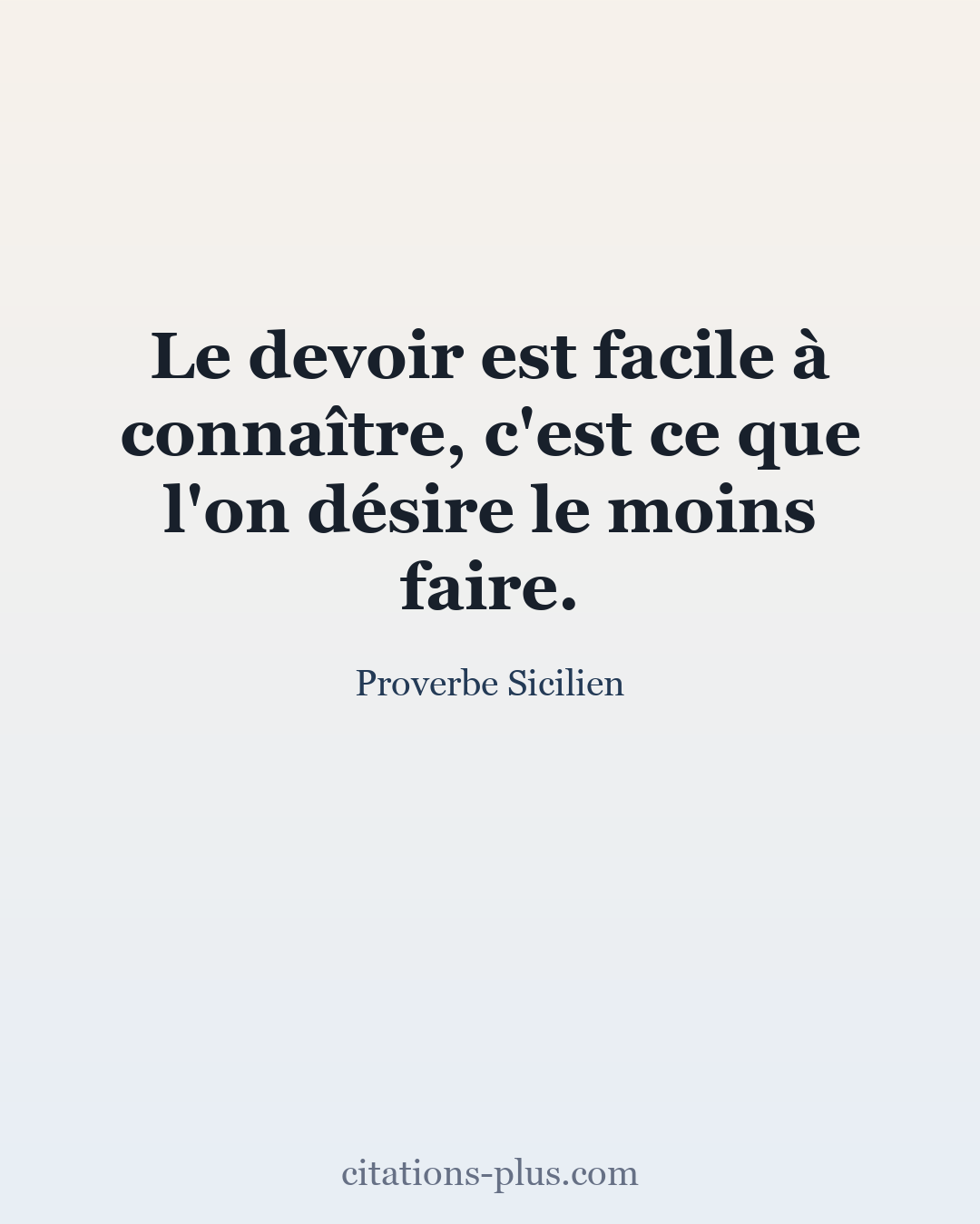 Carte Premium clair — Proverbe Sicilien