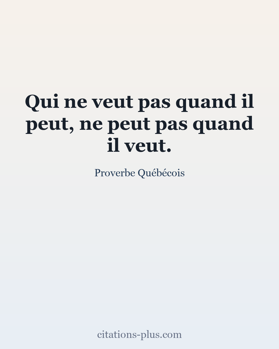 Carte Premium clair — Proverbe Québécois