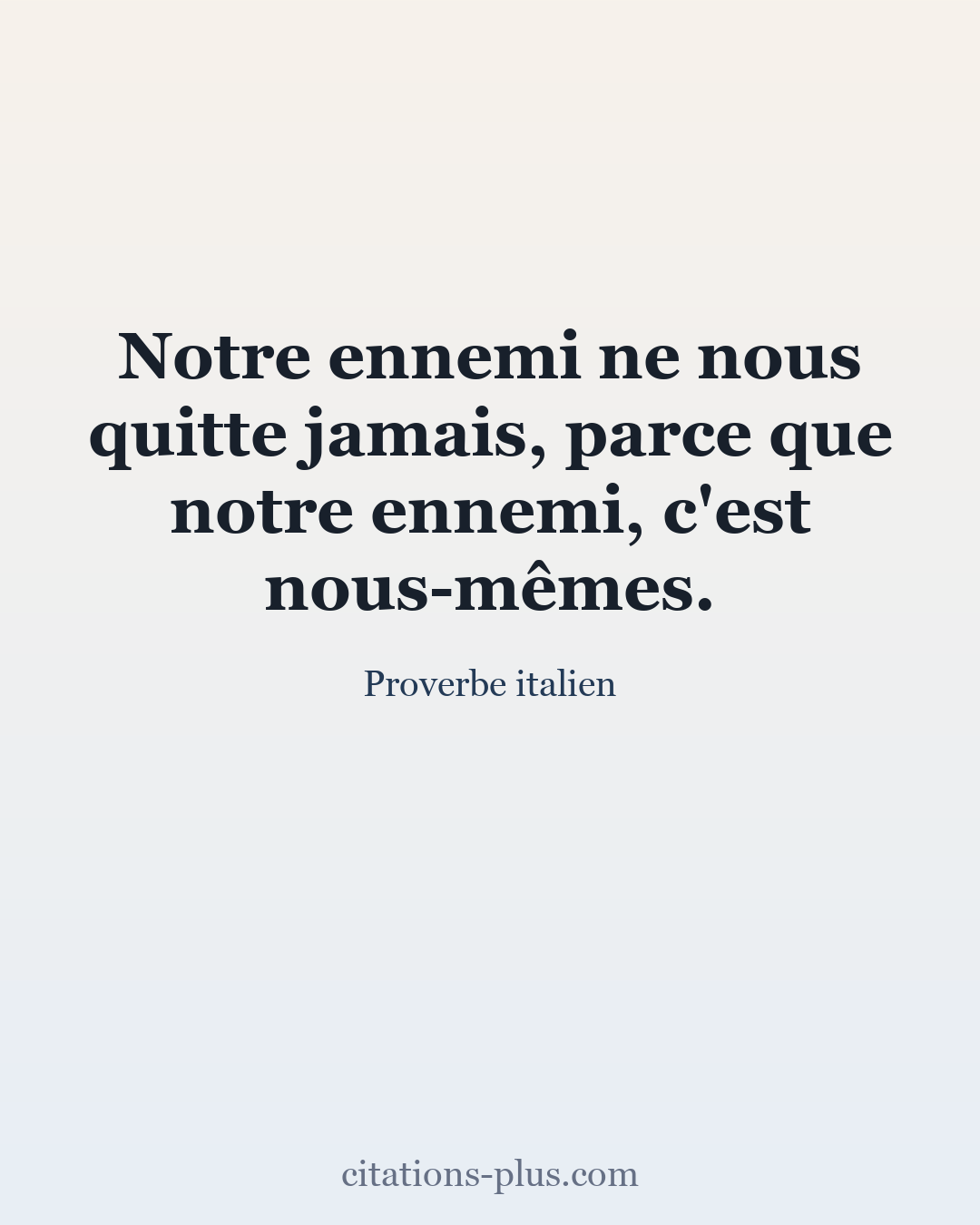 Carte Premium clair — Proverbe italien