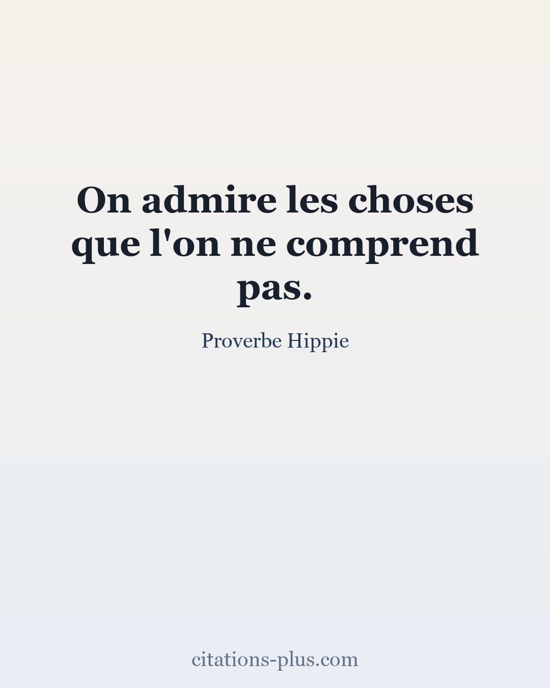 Carte Premium clair — Proverbe Hippie