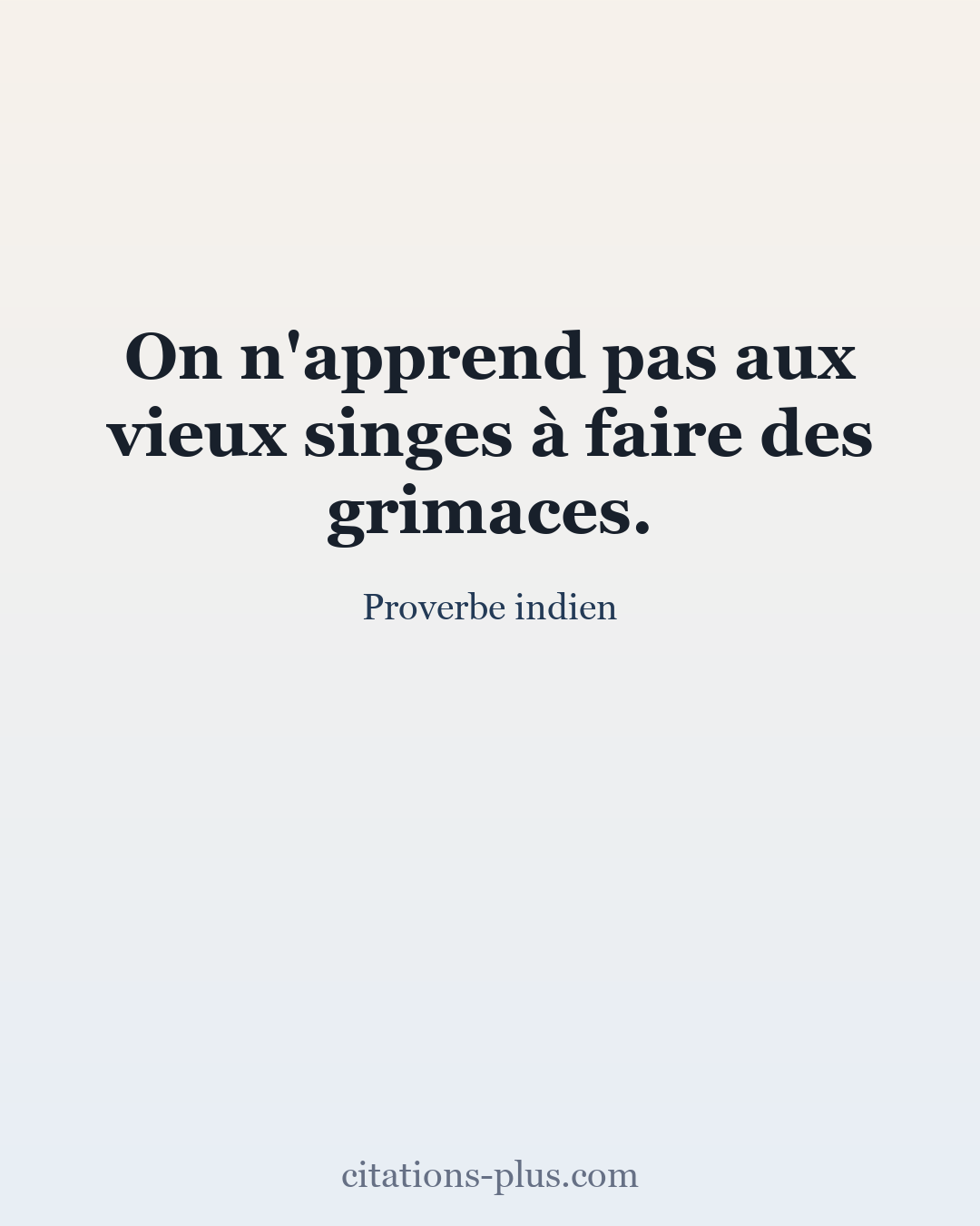Carte Premium clair — Proverbe indien