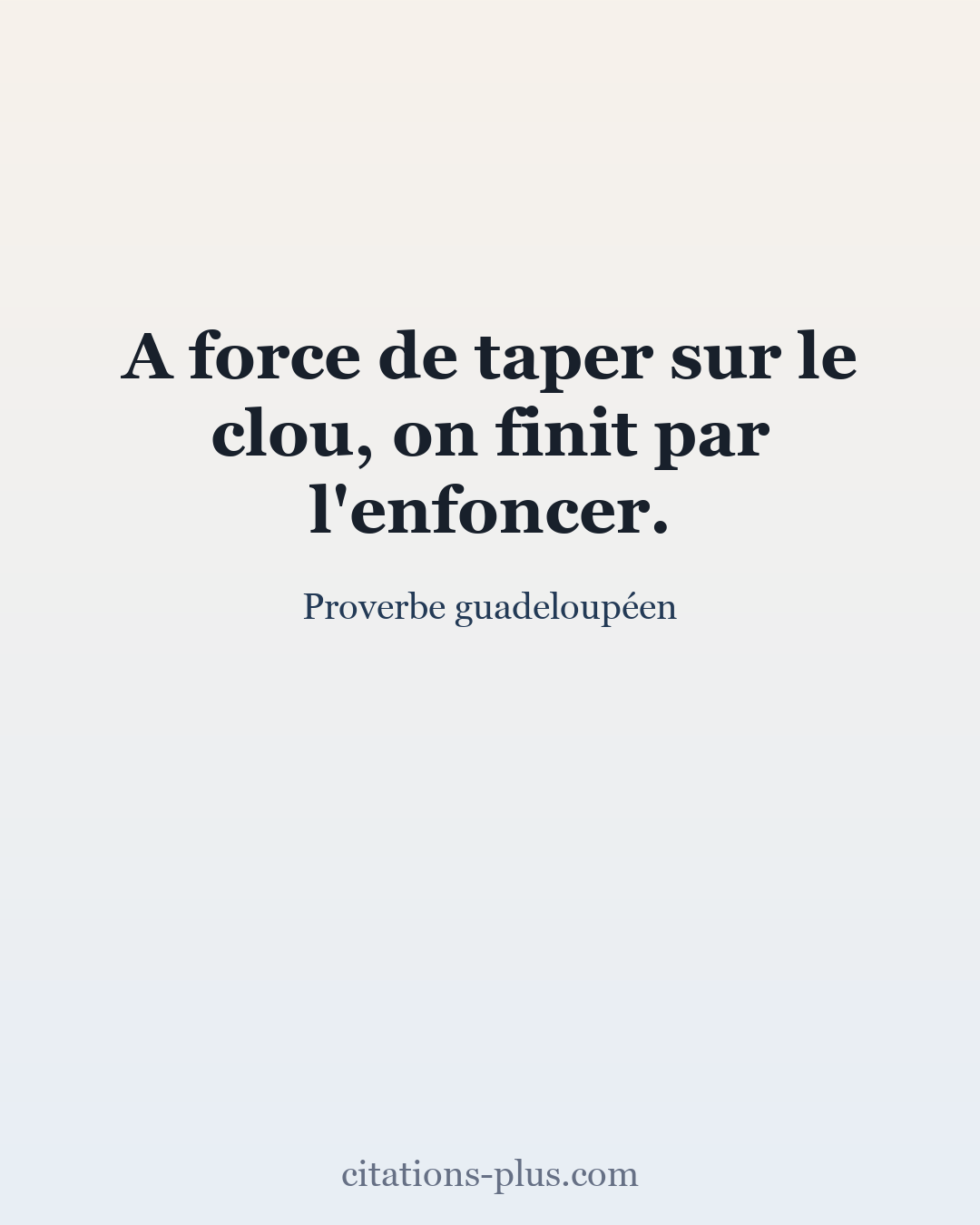 Carte Premium clair — Proverbe guadeloupéen