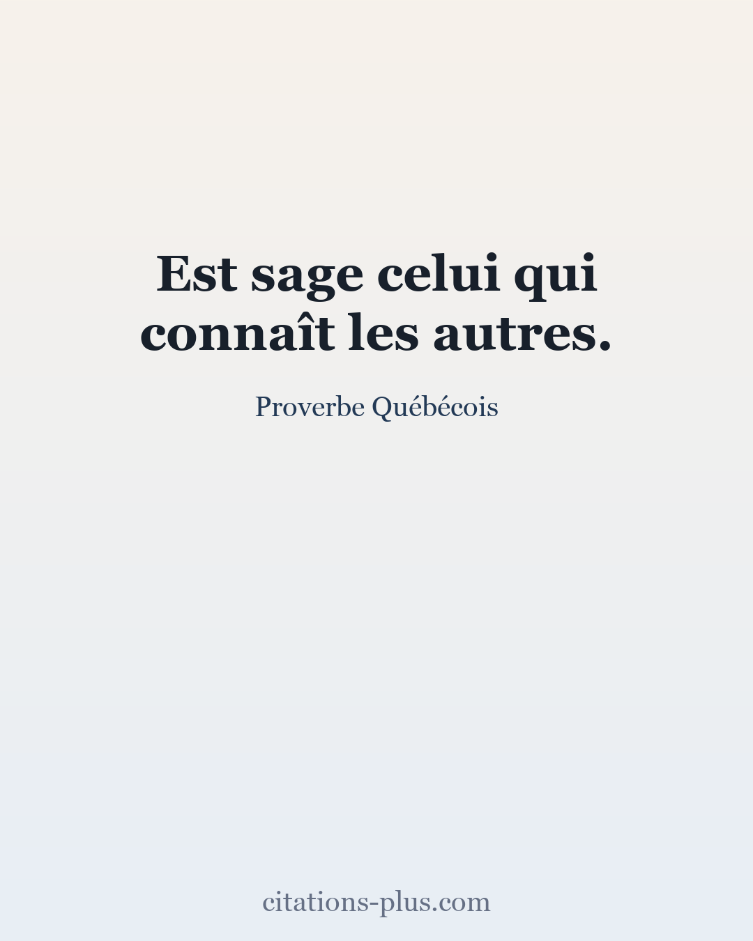 Carte Premium clair — Proverbe Québécois