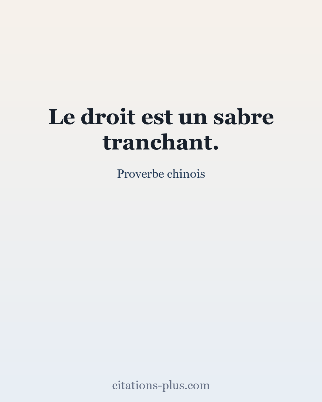 Carte Premium clair — Proverbe chinois