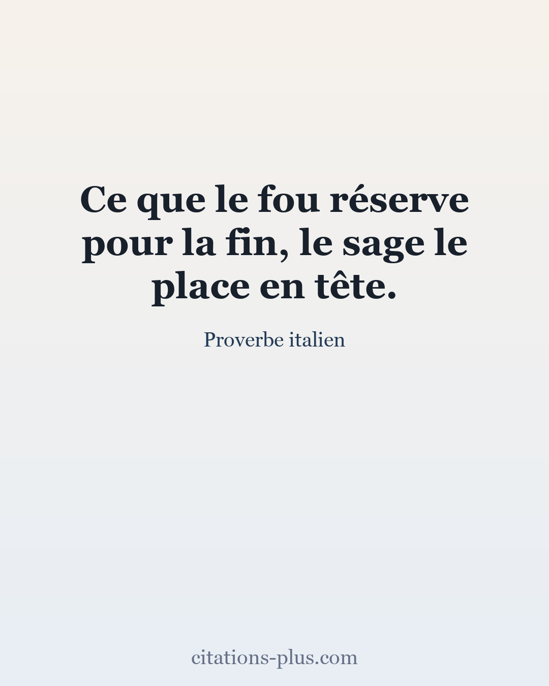 Carte Premium clair — Proverbe italien