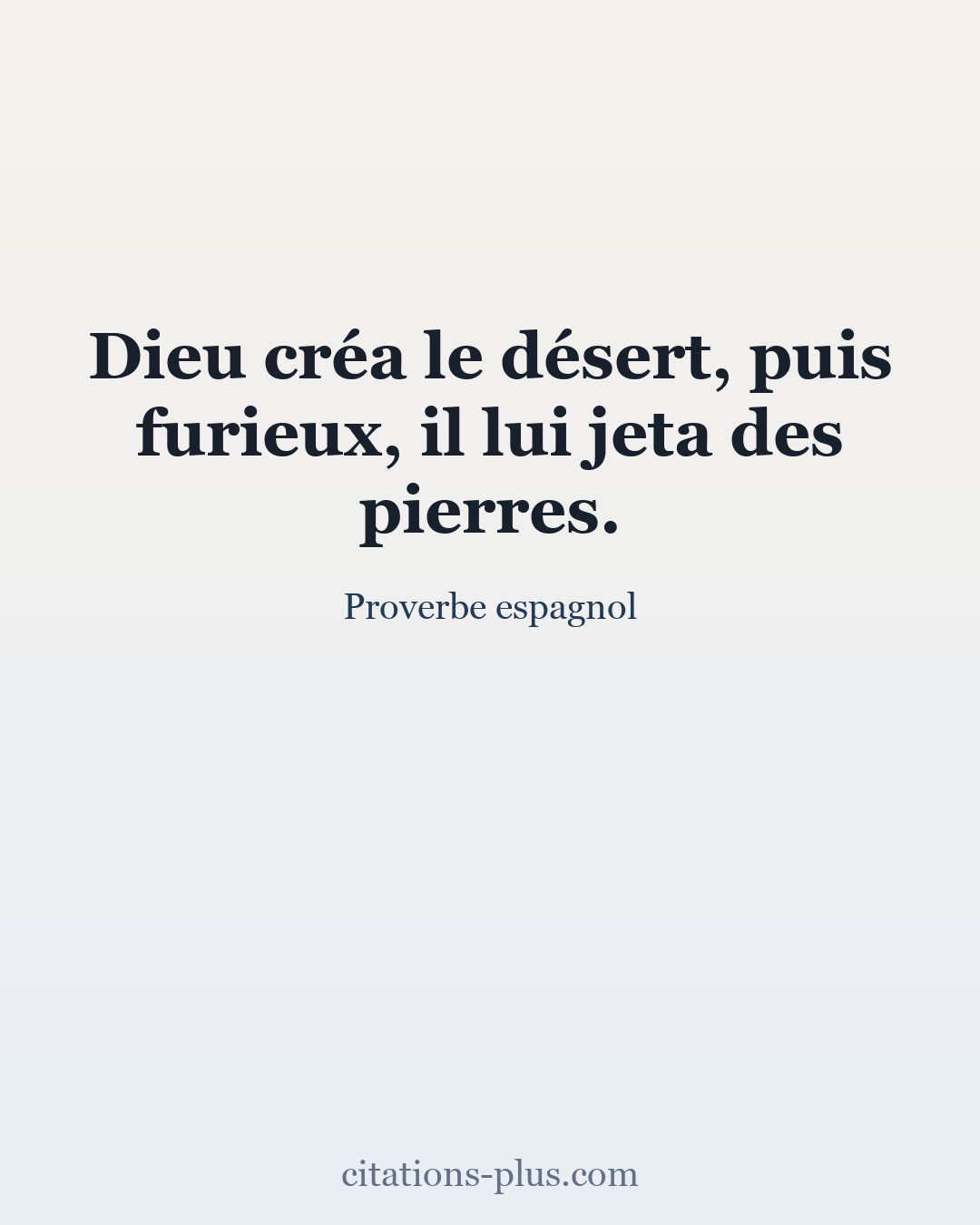 Carte Premium clair — Proverbe espagnol