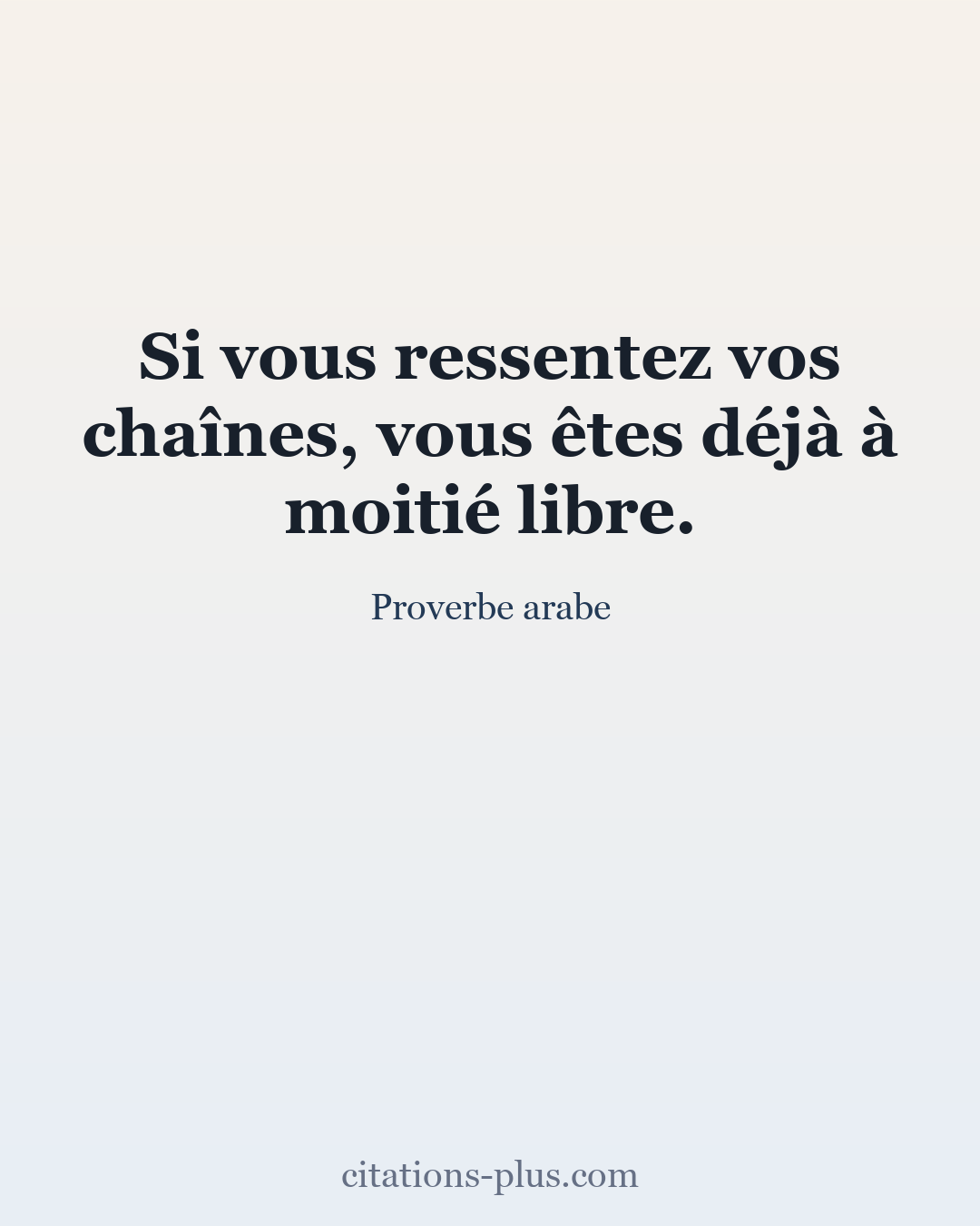 Carte Premium clair — Proverbe arabe