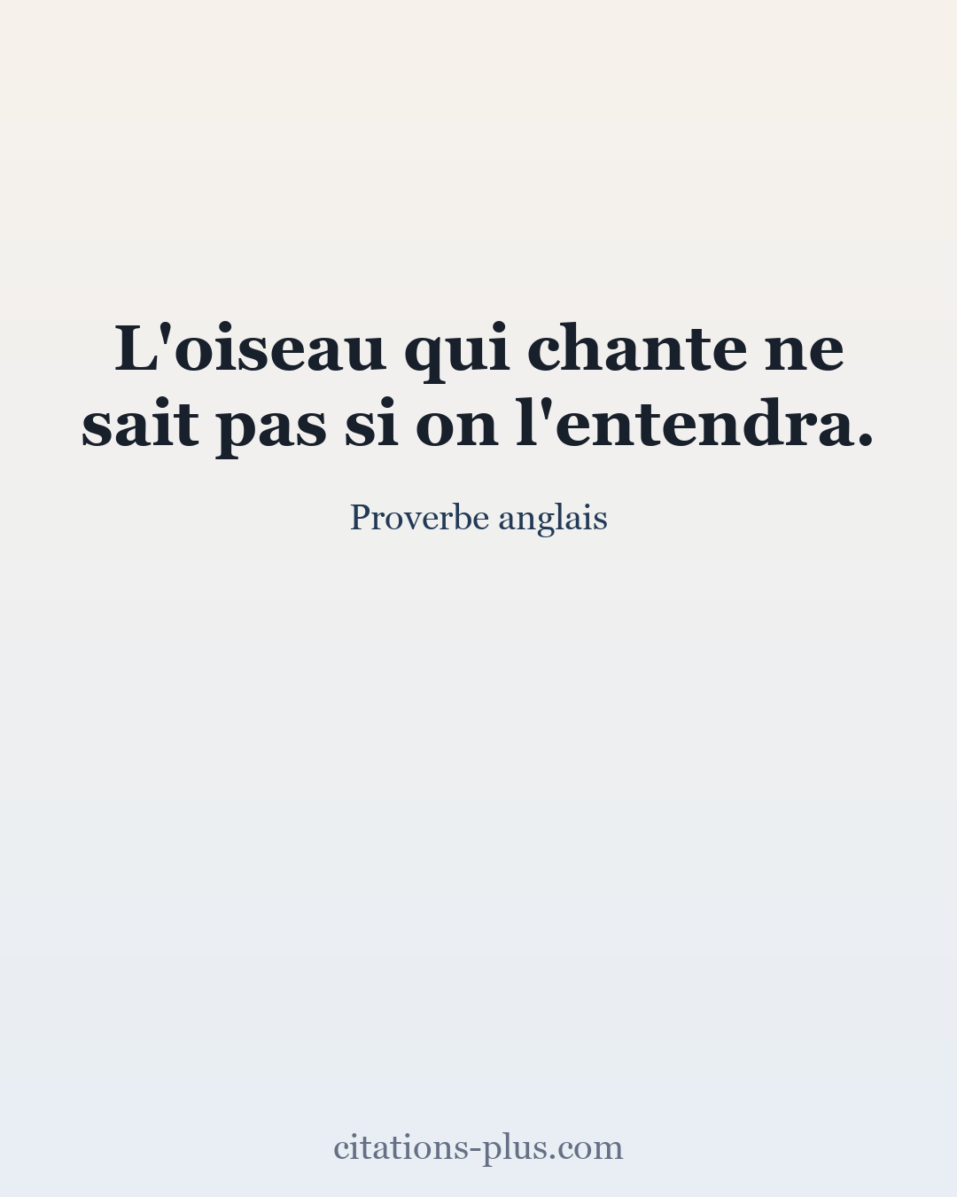 Carte Premium clair — Proverbe anglais