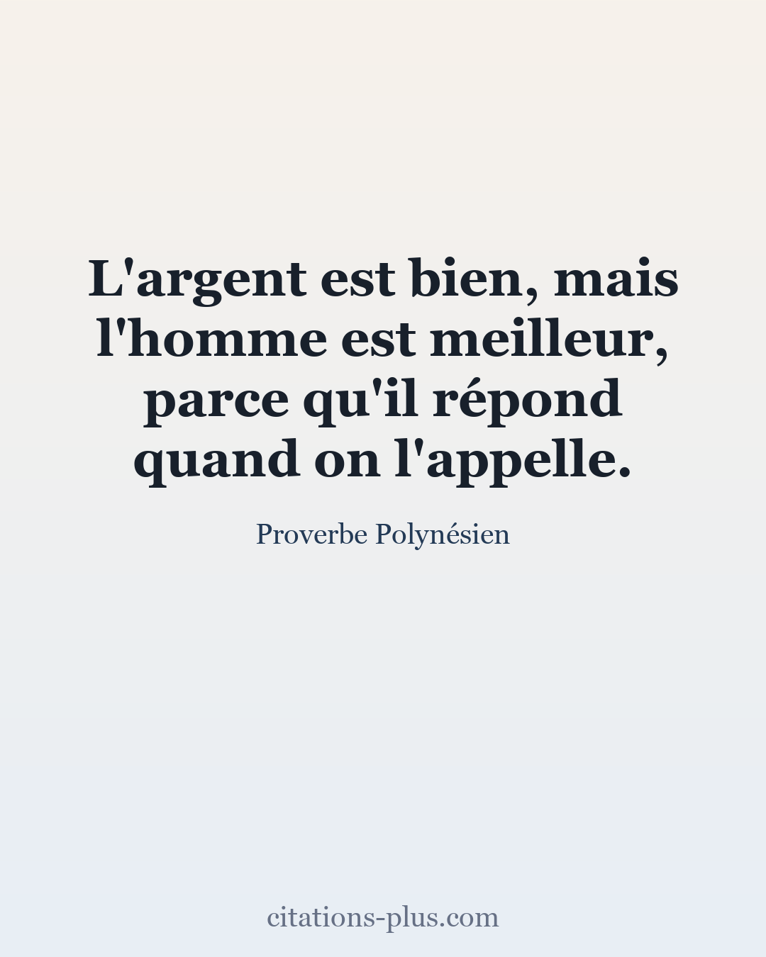 Carte Premium clair — Proverbe Polynésien